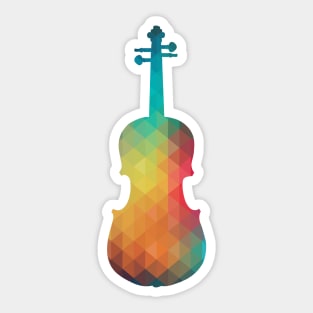 Rainbow violin silhouette Sticker